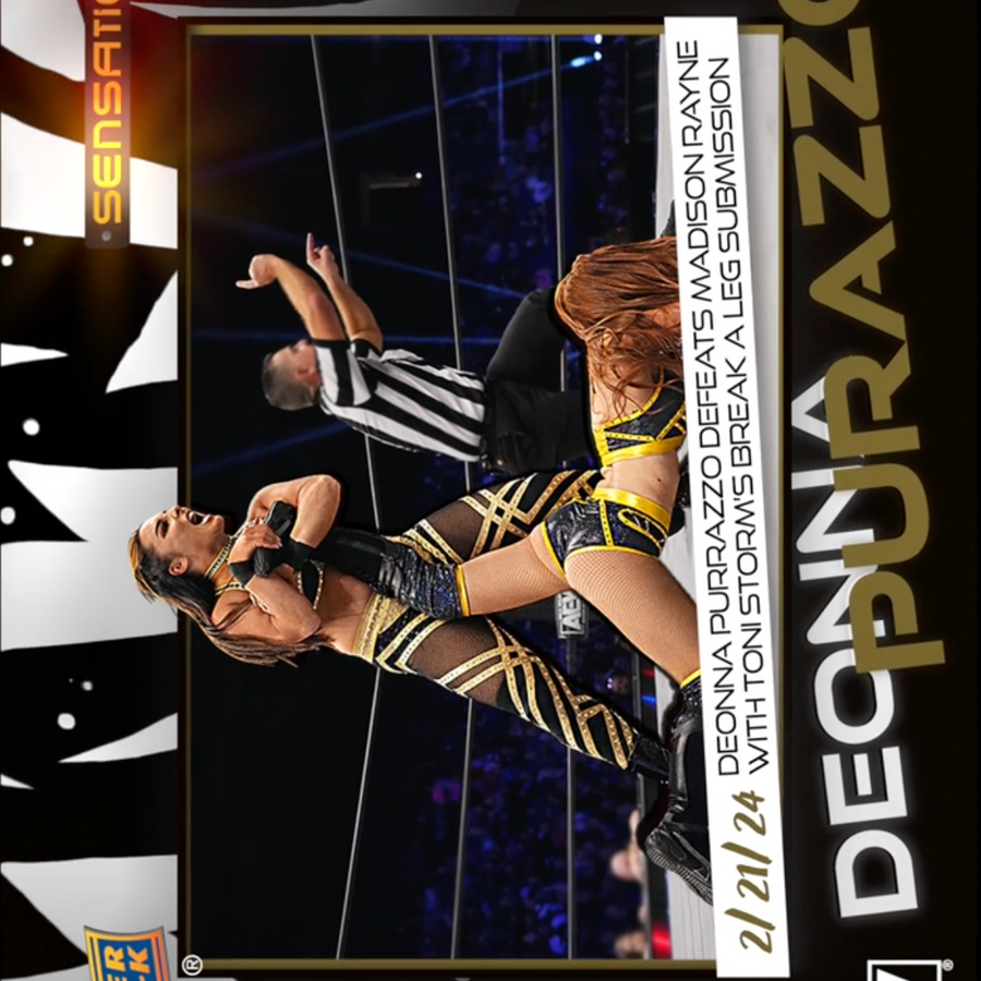 2/21/24 – Deonna Purrazzo – Deonna Purrazzo Defeats Madison Rayne With Toni Storm’s Break a Leg Submission trading card PW Catalog