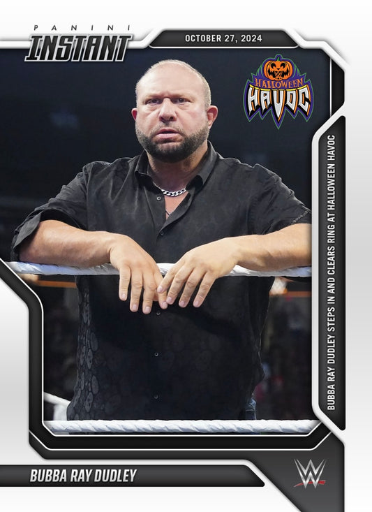 Bubba RAY Dudley – Bubba RAY Dudley Steps in and Clears Ring at Halloween Havoc trading card PW Catalog