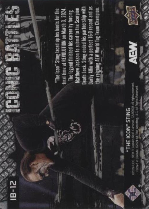 Iconic Battles – 3/3/24 – Sting Ended HIS Wrestling Career AS Champion trading card PW Catalog