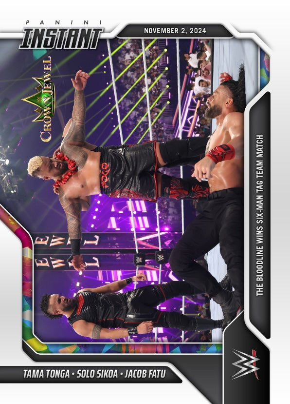 Tama Tonga – Solo Sikoa – Jacob Fatu – the Bloodline Wins Six-Man TAG Team Match trading card PW Catalog