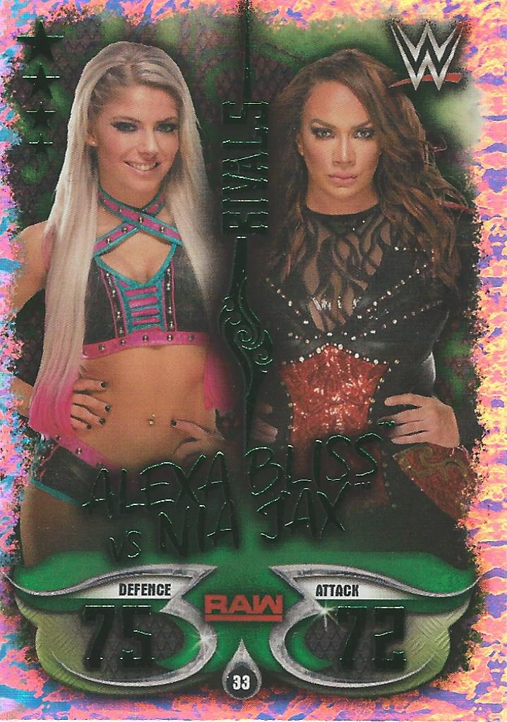 WWE Topps Slam Attax Live 2018 Alexa Bliss vs Nia Jax #33