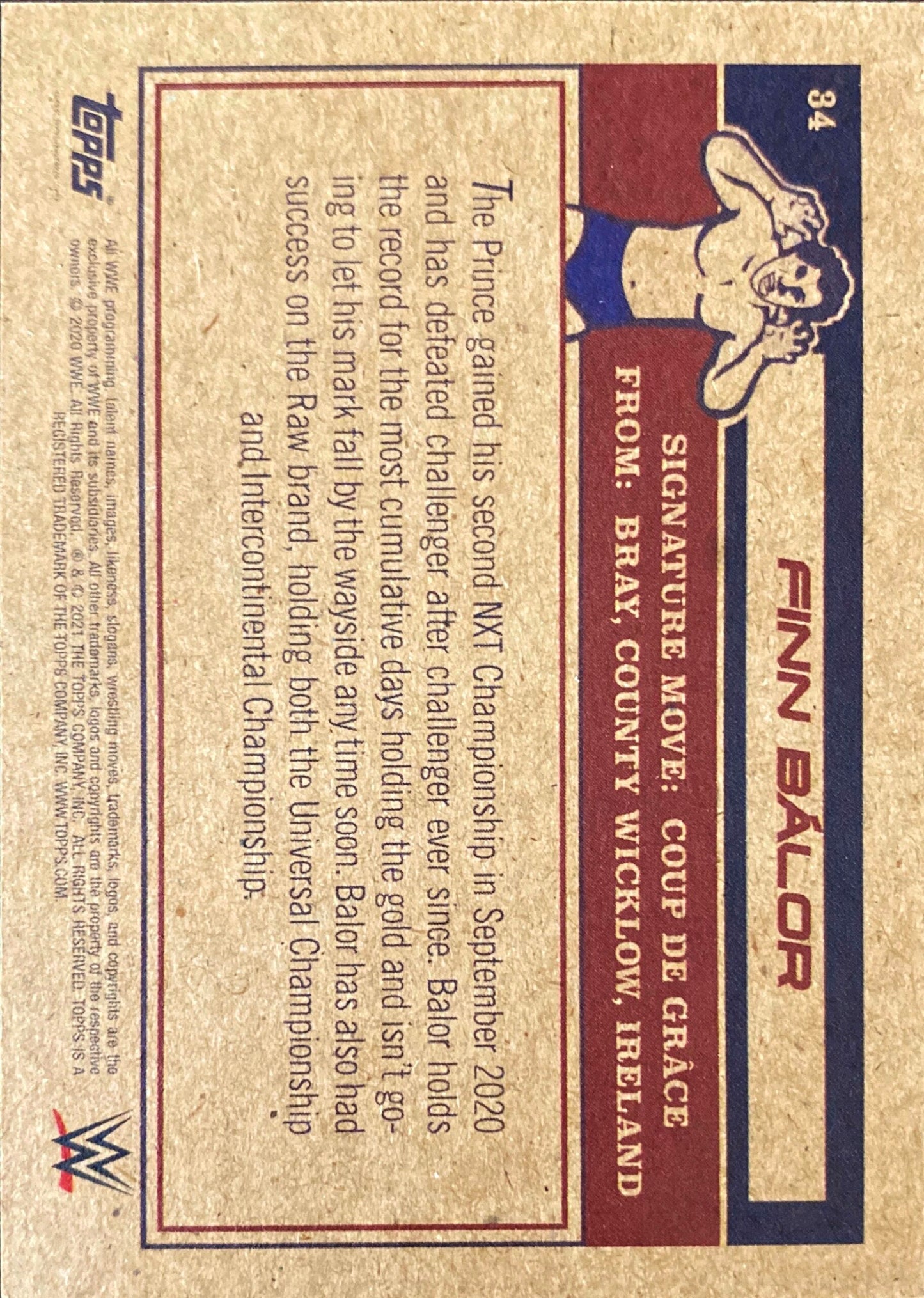 Finn Balor trading card PW Catalog