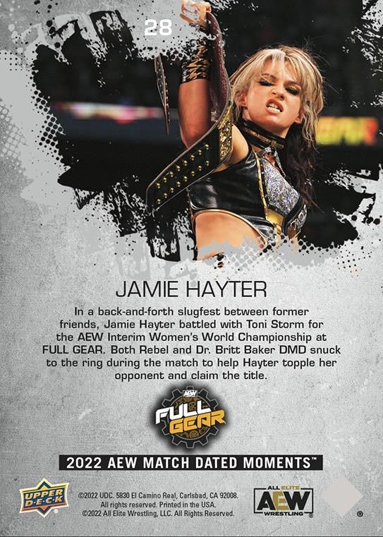 Jamie Hayter – With a Little Help From HER Friends, Jamie Hayter Scores HER First Taste of AEW Gold With HER Win Over Toni Storm at Full Gear