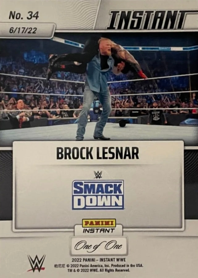 Brock Lesnar – Lesnar Wreaks Havoc on the Bloodline in Smackdown Return trading card PW Catalog