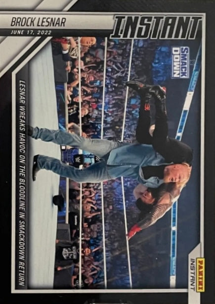 Brock Lesnar – Lesnar Wreaks Havoc on the Bloodline in Smackdown Return trading card PW Catalog