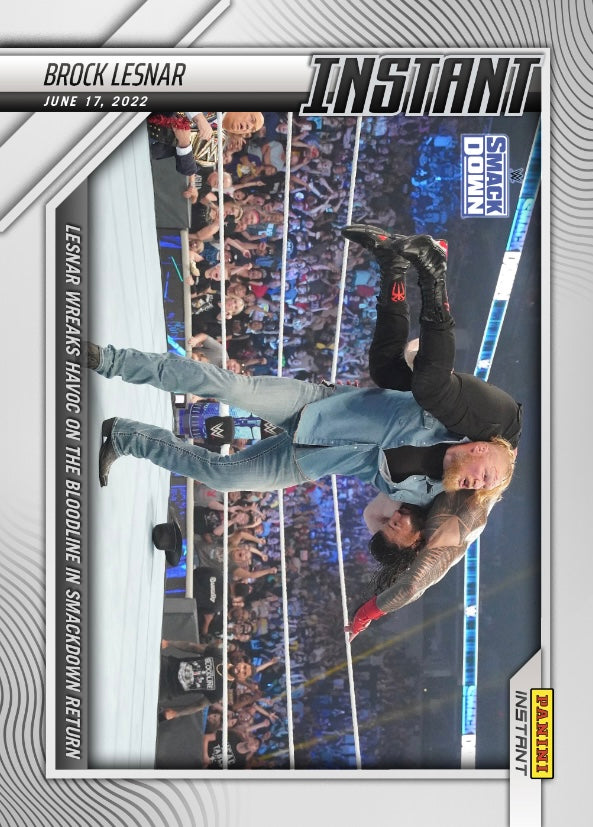 Brock Lesnar – Lesnar Wreaks Havoc on the Bloodline in Smackdown Return trading card PW Catalog