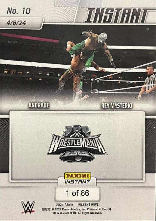 Andrade / REY Mysterio – REY Mysterio and Andrade Win TAG Team Match trading card PW Catalog