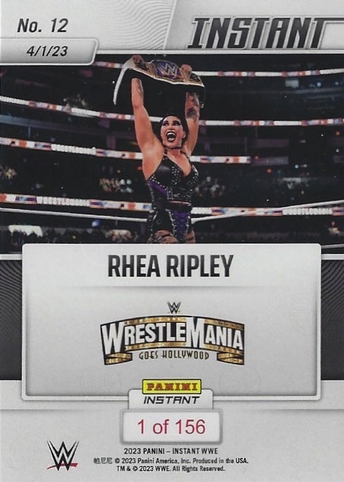 Rhea Ripley – and NEW… Smackdown Women’s Champion trading card PW Catalog