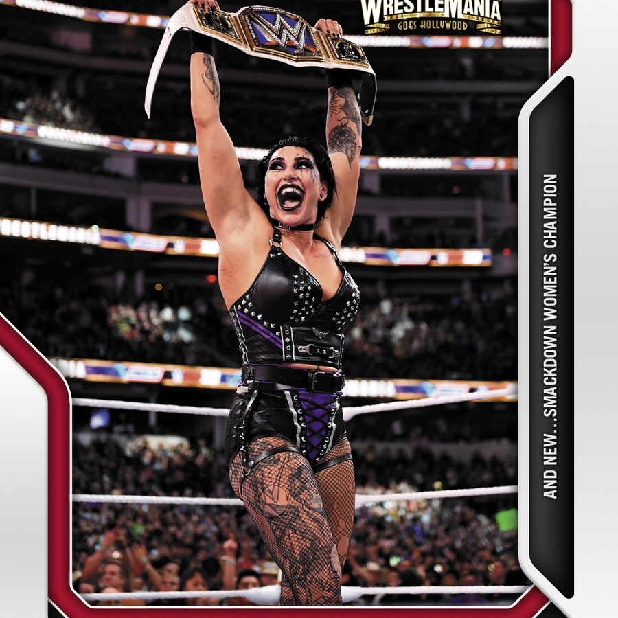 Rhea Ripley – and NEW… Smackdown Women’s Champion trading card PW Catalog