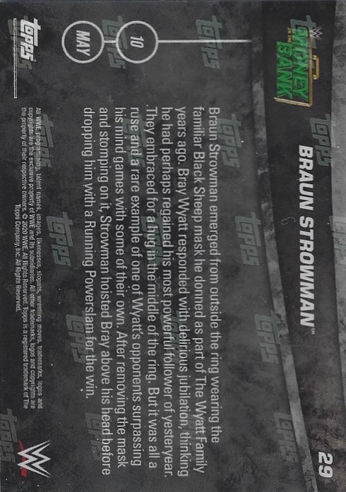Braun Strowman DEF. Bray Wyatt to Retain the Universal Championship trading card PW Catalog