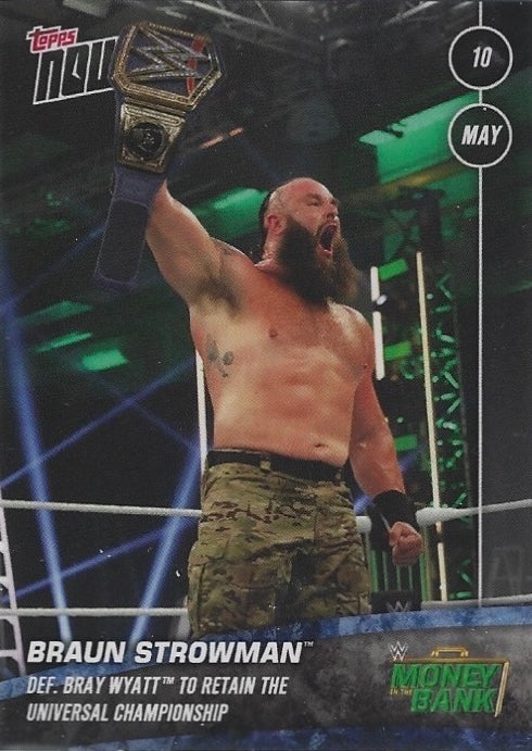 Braun Strowman DEF. Bray Wyatt to Retain the Universal Championship trading card PW Catalog