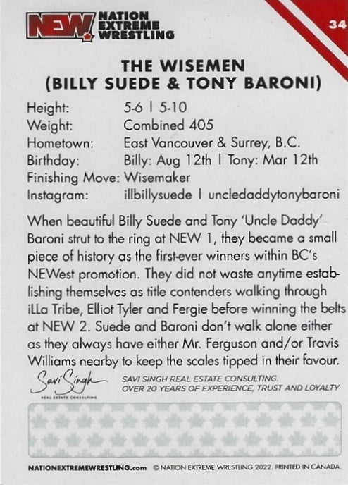 The Wisemen – Billy Suede & Tony Baroni trading card PW Catalog