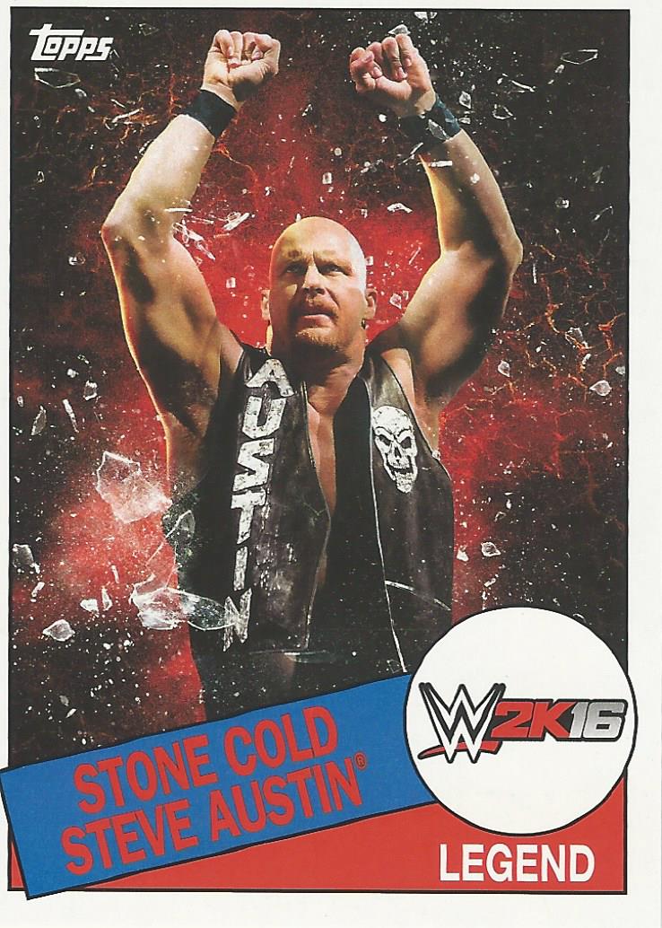 WWE Topps Heritage 2015 Stone Cold Steve Austin 2K16 1of 8 trading card PW Catalog