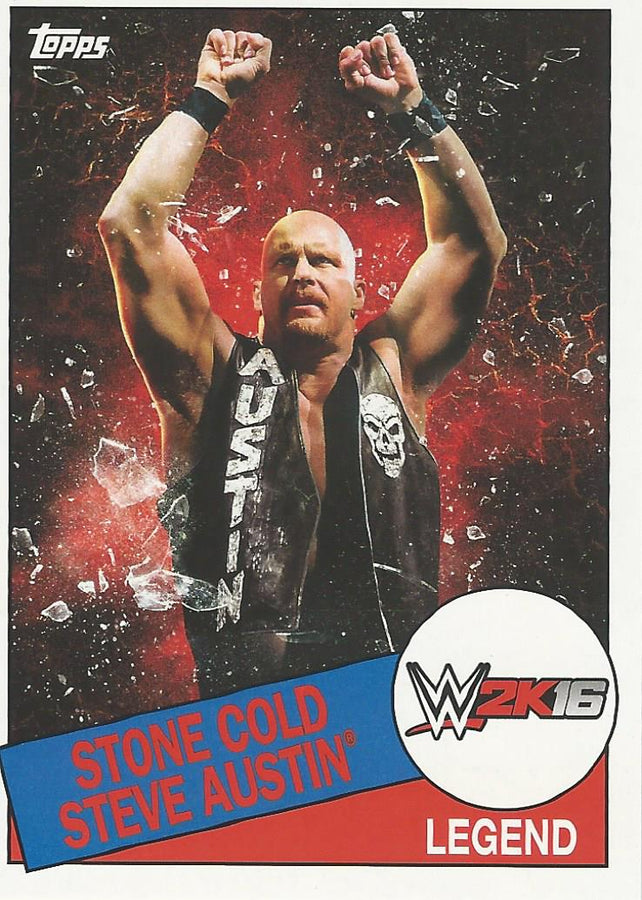 WWE Topps Heritage 2015 Stone Cold Steve Austin 2K16 1of 8 trading card PW Catalog