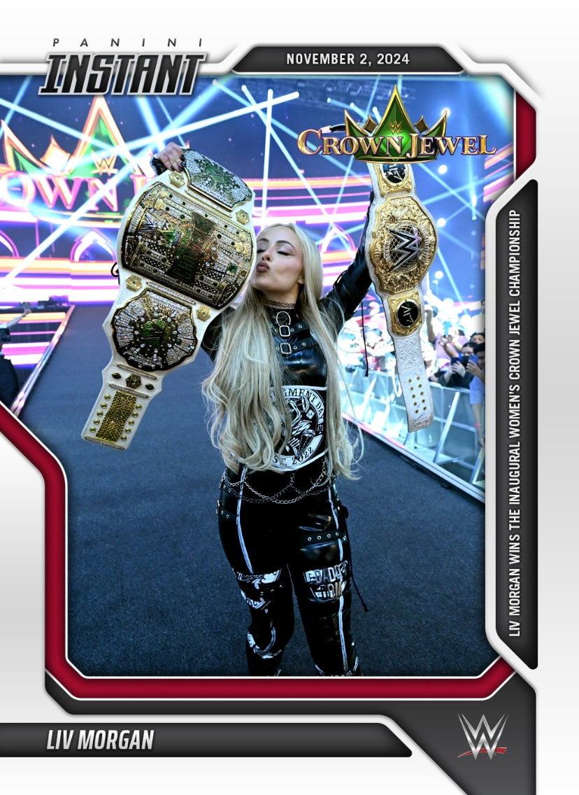 LIV Morgan – LIV Morgan Wins the Inaugural Women’s Crown Jewel Championship trading card PW Catalog
