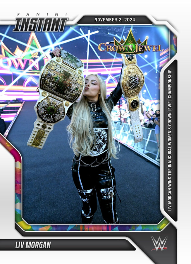 LIV Morgan – LIV Morgan Wins the Inaugural Women’s Crown Jewel Championship trading card PW Catalog