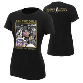 Bayley & Sasha Banks "All The Gold" Women's Authentic T-Shirt