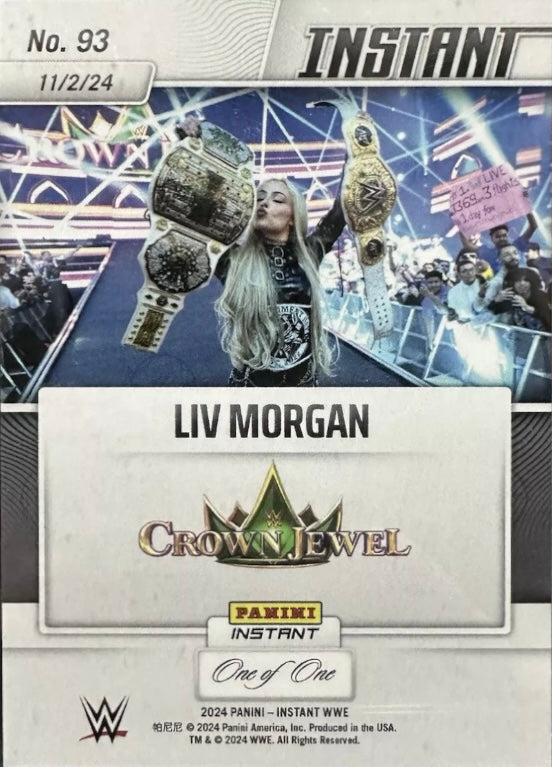 LIV Morgan – LIV Morgan Wins the Inaugural Women’s Crown Jewel Championship trading card PW Catalog