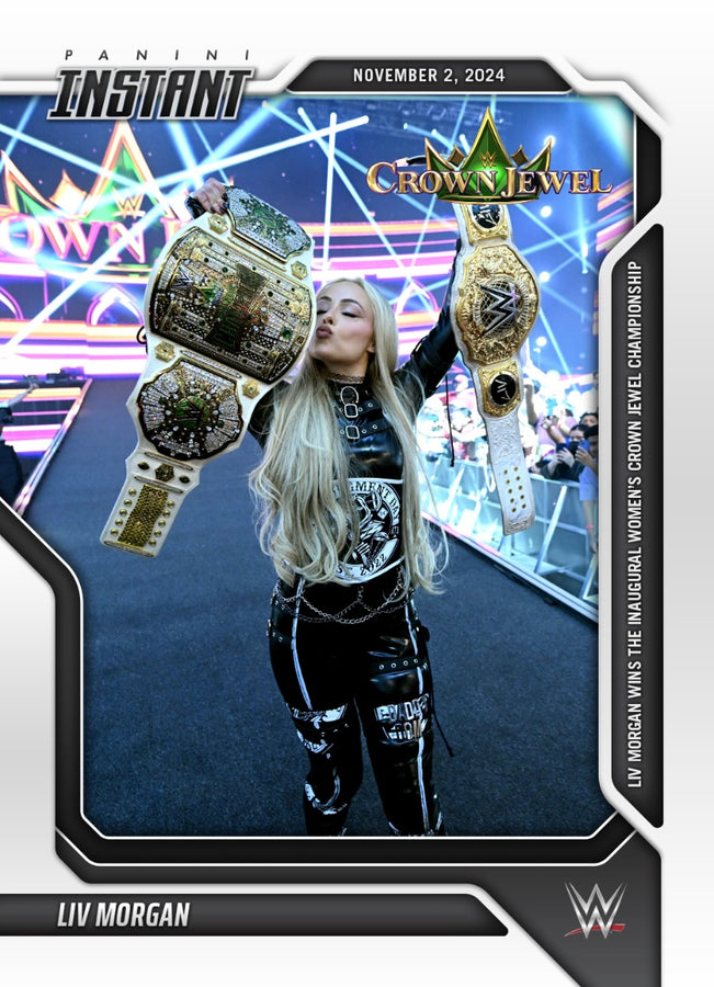 LIV Morgan – LIV Morgan Wins the Inaugural Women’s Crown Jewel Championship trading card PW Catalog