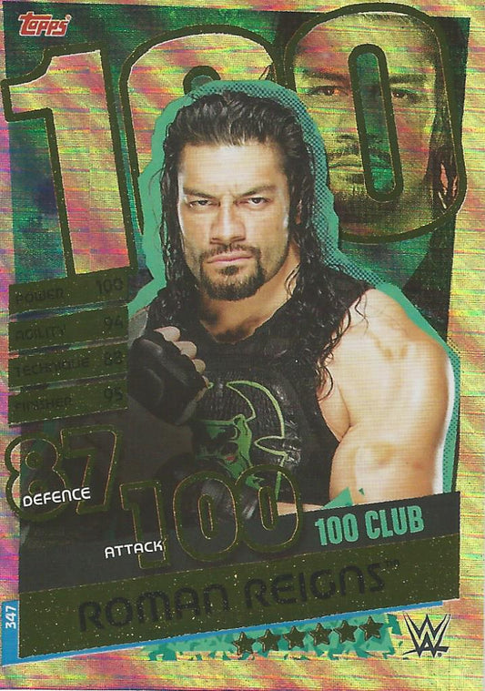 WWE Topps Slam Attax Reloaded 2020 Roman Reigns 100 Club #347