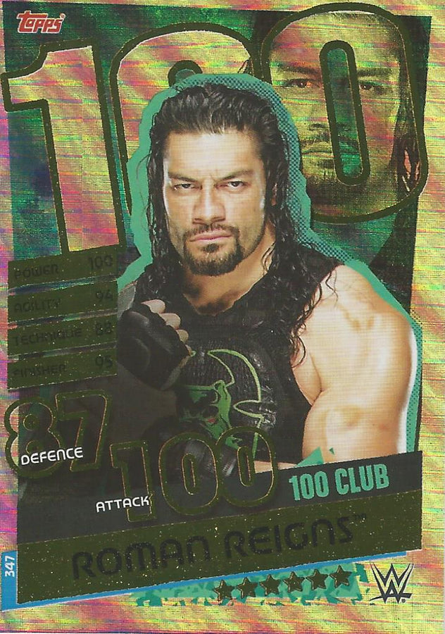 WWE Topps Slam Attax Reloaded 2020 Roman Reigns 100 Club #347
