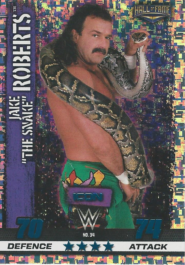 WWE Topps Slam Attax 10th Edition 2017 Hall of Fame Jake the Snake Roberts #34