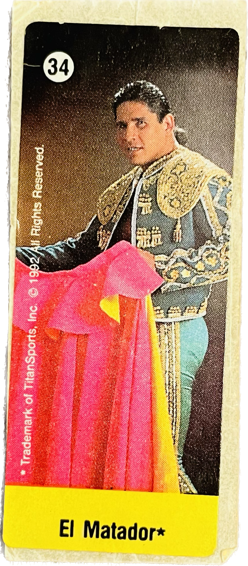 WWF Dunkin Bubble Gum Stickers (1992) No. 34 Tito Santana El Matador PW Catalog