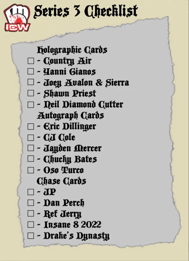 Trading Cards Checklist