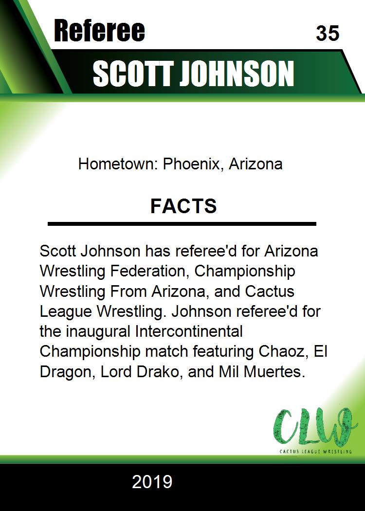 Scott Johnson trading card PW Catalog