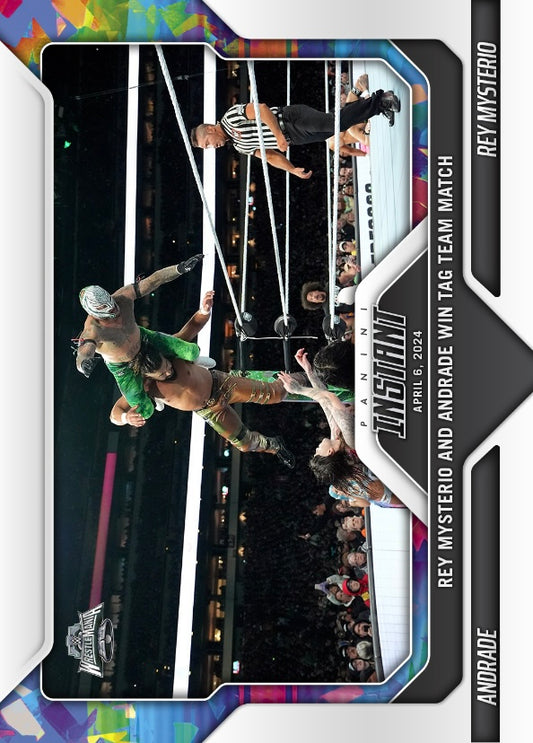 Andrade / REY Mysterio – REY Mysterio and Andrade Win TAG Team Match trading card PW Catalog