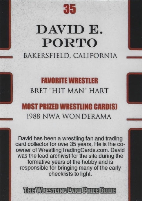David E. Porto trading card PW Catalog