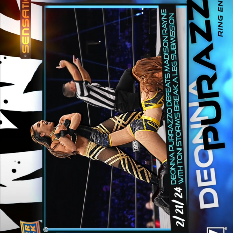 2/21/24 – Deonna Purrazzo – Deonna Purrazzo Defeats Madison Rayne With Toni Storm’s Break a Leg Submission trading card PW Catalog