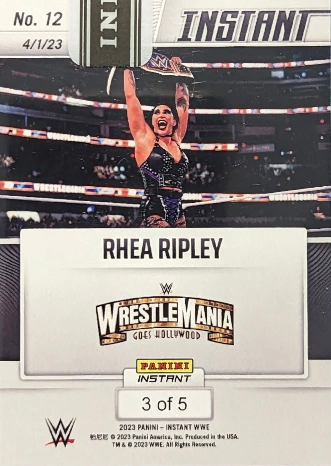 Rhea Ripley – and NEW… Smackdown Women’s Champion trading card PW Catalog