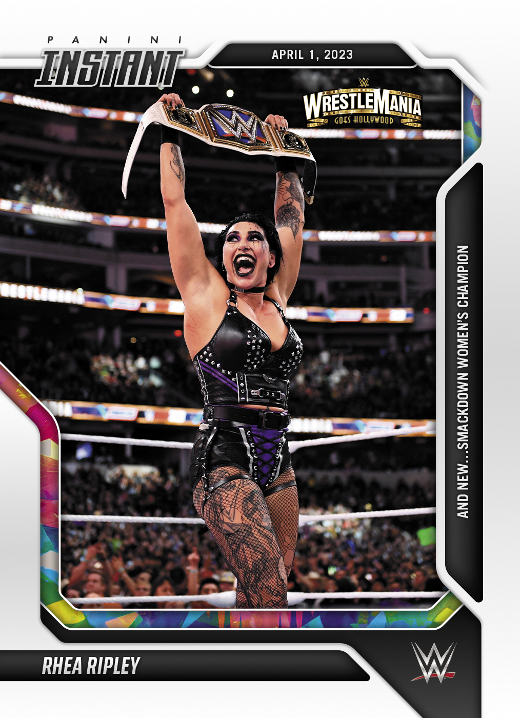 Rhea Ripley – and NEW… Smackdown Women’s Champion trading card PW Catalog