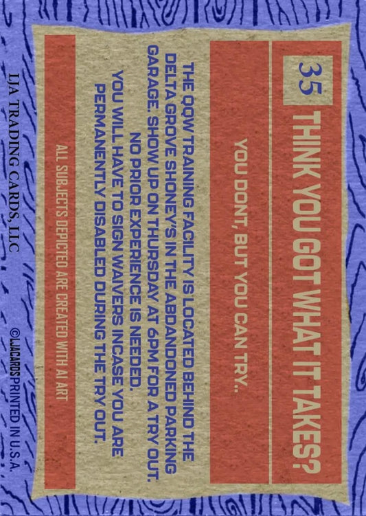 Think You GOT What IT Takes? trading card PW Catalog