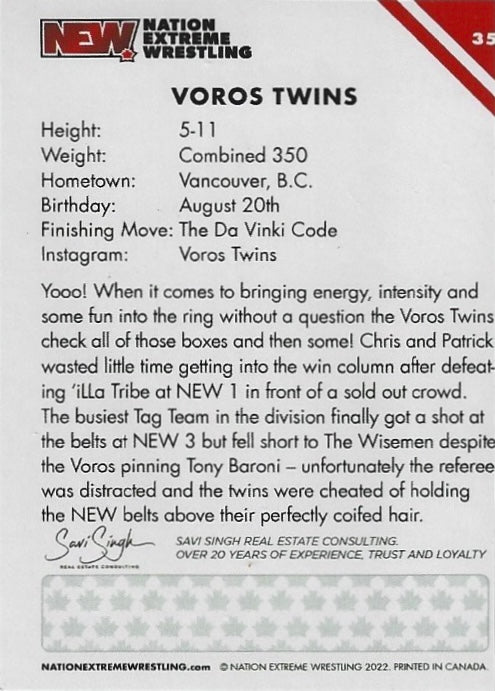 Voros Twins trading card PW Catalog
