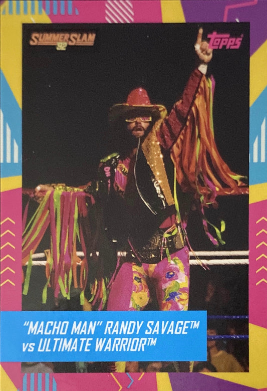 Summerslam ’92 – “Macho Man” Randy Savage vs. Ultimate Warrior trading card PW Catalog