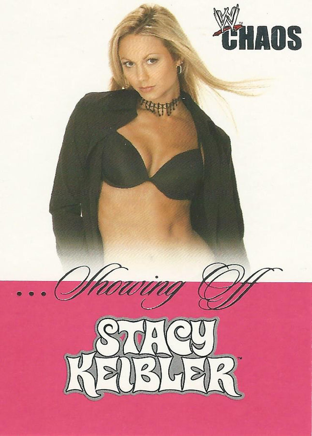 WWE Fleer Chaos 2004 SO 5 of 16 Stacy Keibler trading card PW Catalog