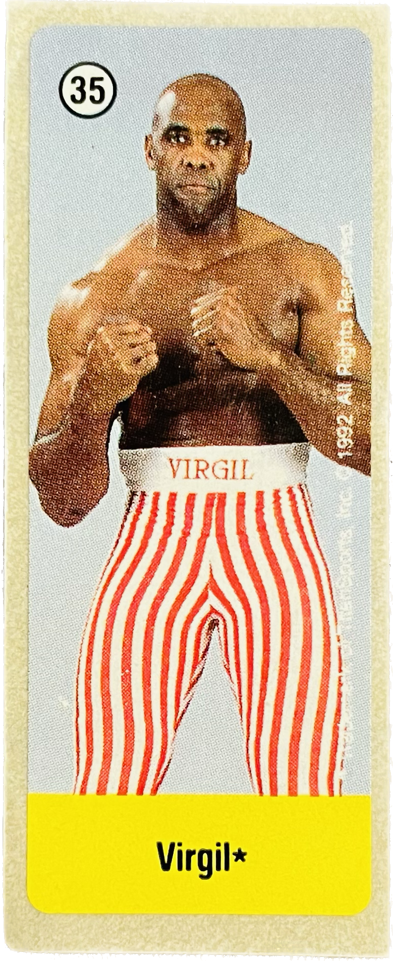 WWF Dunkin Bubble Gum Stickers (1992) No. 35 Virgil PW Catalog