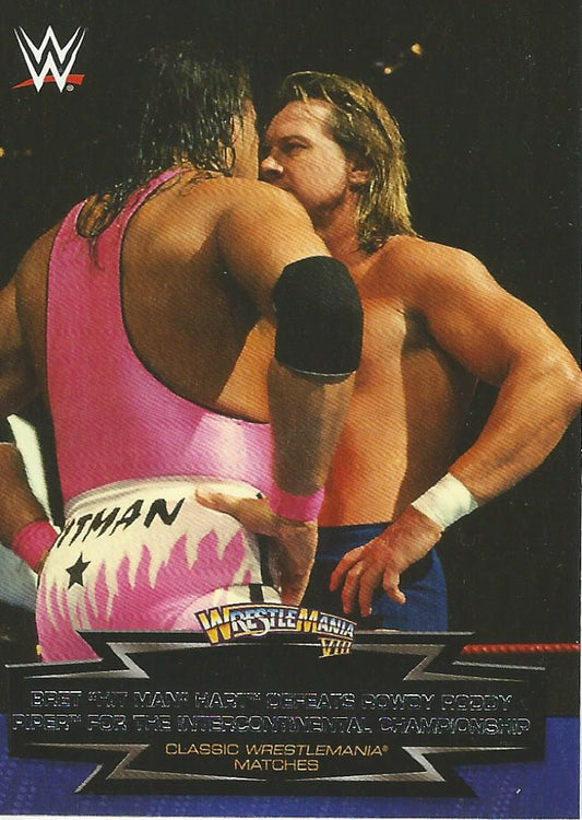 WWE Topps Road to Wrestlemania 2015 Bret Hart vs Roddy Piper 5 of 30 trading card PW Catalog