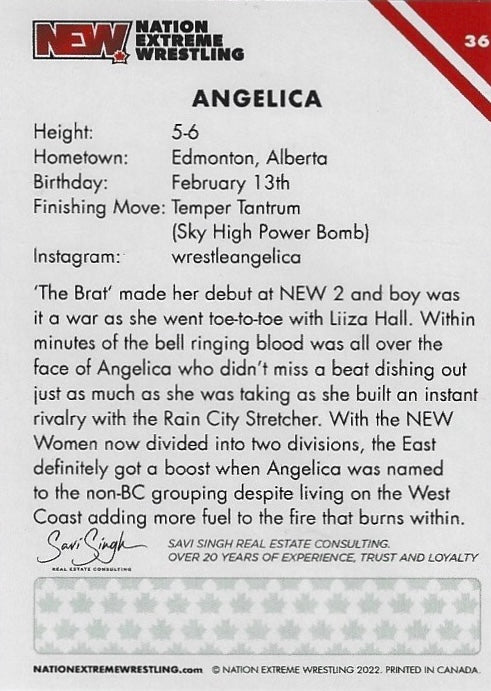 Angelica trading card PW Catalog