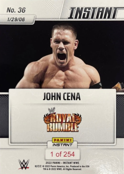 John Cena – Cena Defeats Edge to Regain WWE Championship trading card PW Catalog