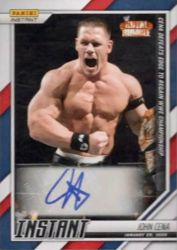 John Cena – Cena Defeats Edge to Regain WWE Championship trading card PW Catalog