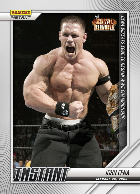 John Cena – Cena Defeats Edge to Regain WWE Championship trading card PW Catalog