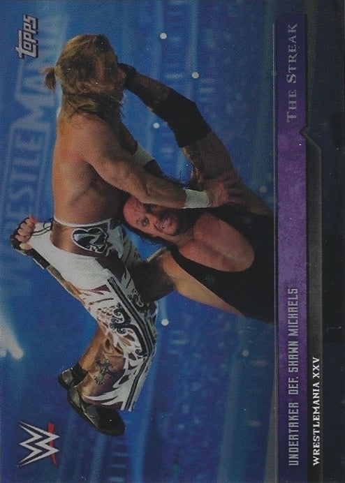 Wrestlemania XXV – Undertaker DEF. Shawn Michaels trading card PW Catalog