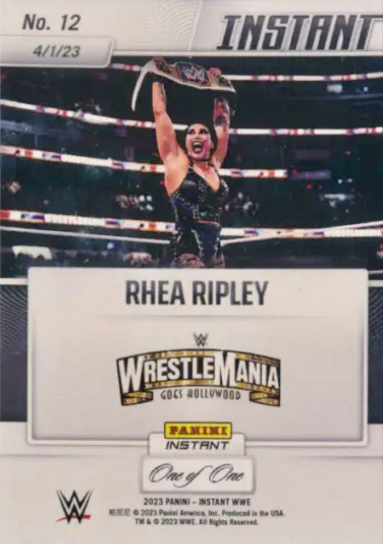 Rhea Ripley – and NEW… Smackdown Women’s Chamion trading card PW Catalog
