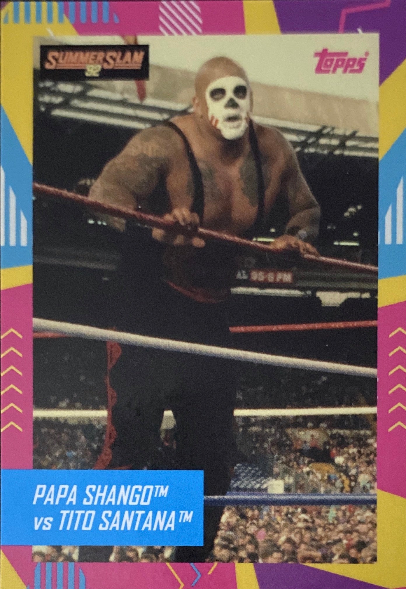 Summerslam ’92 – Papa Shango vs. Tito Santana trading card PW Catalog