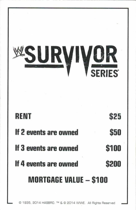 Survivor Series trading card PW Catalog