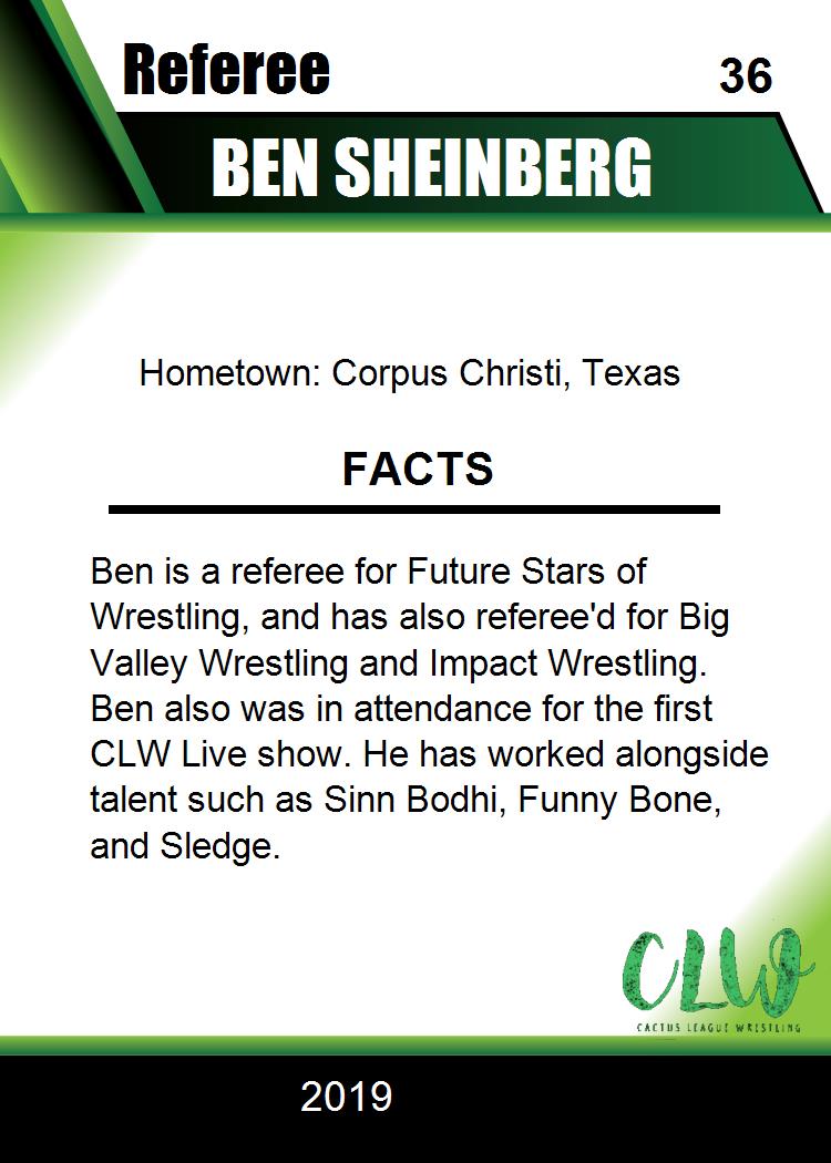 BEN Sheinberg trading card PW Catalog