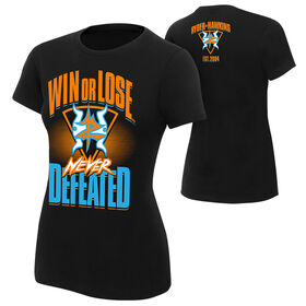 Zack Ryder & Curt Hawkins "Never Defeated" Women's Authentic T-Shirt T-Shirt PW Catalog